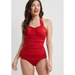 NWT Esther Williams One Piece Red Swimsuit Sz 10